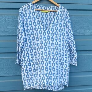 rock flower paper Tunic/Coverup. Large.